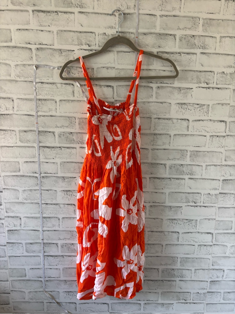 Bermuda Trader Orange & White Floral Smocked Sundress
